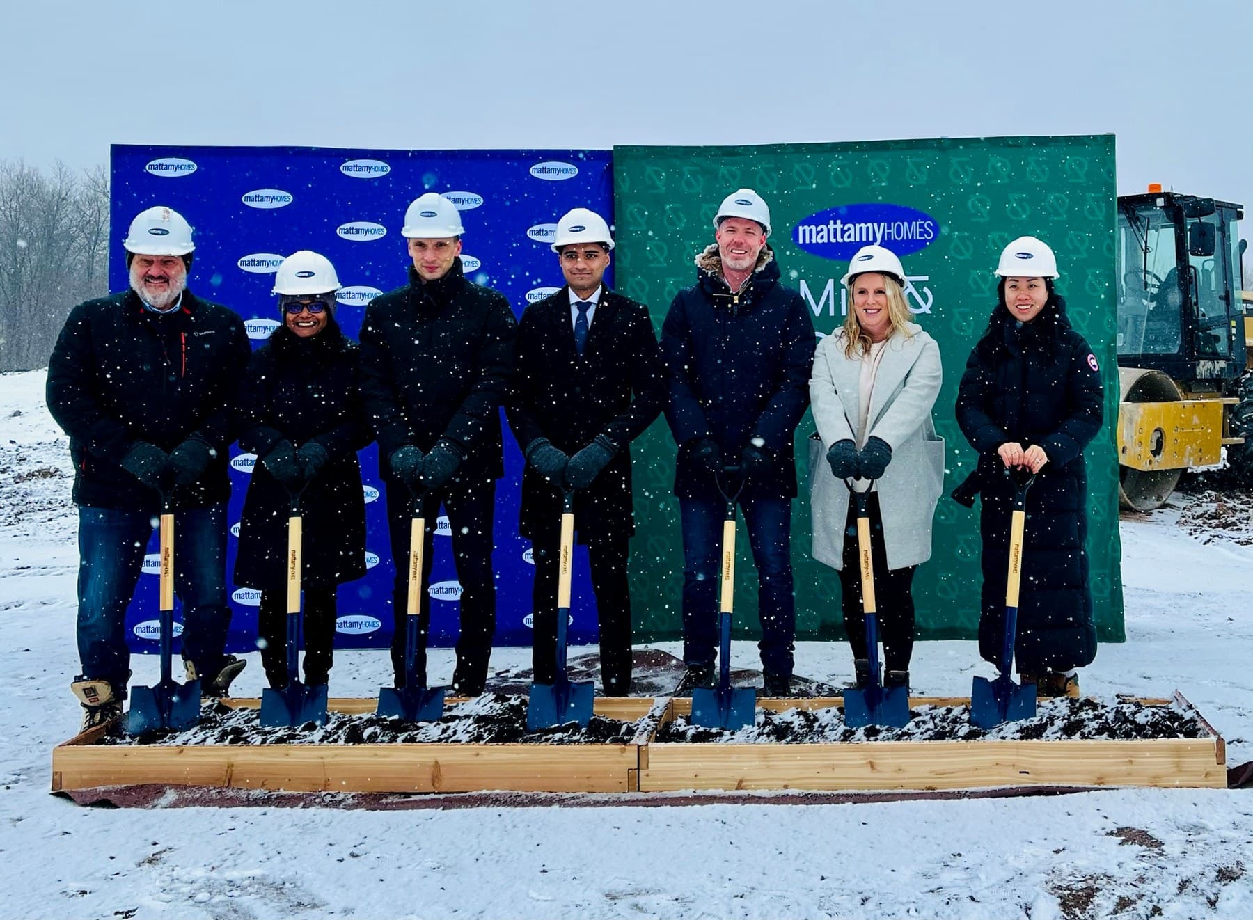 Adil Khalqi at a Mattamy Homes groundbreaking ceremony in Milton